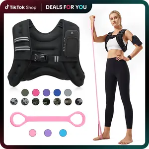 【JumpstartSale】ZELUS Weighted Vest, 6–30 lb Adjustable Weight Vest with Reflective Stripe, Detachable Phone Pouch & Adjustable Straps, Includes Resistance Band Silicone Expander (Random Color) for Motivational Walking, Strength Training, Muscle Toning