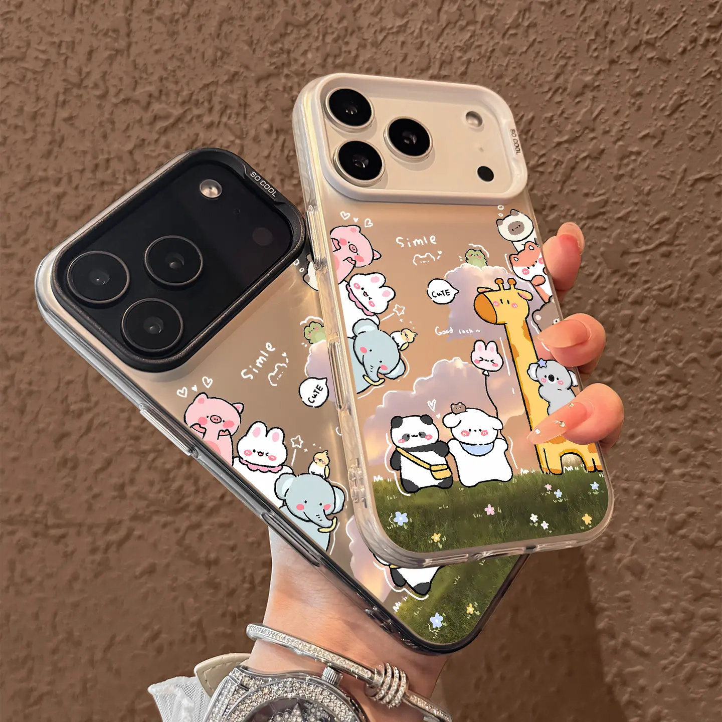 Cute animals phone case for use with iphone 17 air 16 pro max 15 plus 14