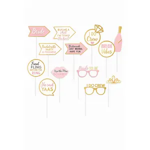 "I Do Crew" Bachelorette Party Photo Booth Props, 13-Piece Set