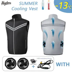 Portable Cooling Fan Vest – USB Rechargeable Summer Cooling Vest with Dual Fans for Outdoor Work, Construction, Hiking & Fishing