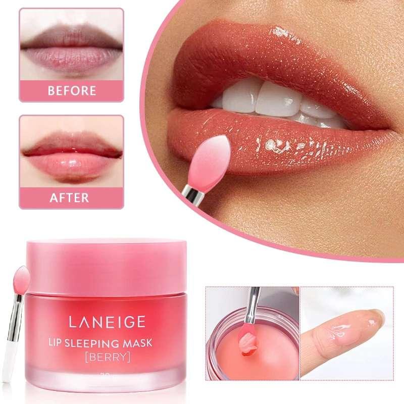 Original LANEIGE 20g Strawberry Fruit Lip Sleeping Mask Moisturize Nourish Lip Balm Fade Lip Lines Lip Care Korean Cosmetics