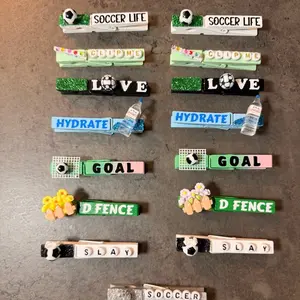 Soccer 15 Mixed clip bundle - Handmade Wooden Clothes Pins perfect for pinning backpack at your next games, practice or competition . Perfect for parties , school or any event!