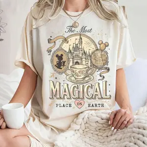 Vintage The Most Magical Place On Earth Comfort Colors Shirt, Mickey Magic Kingdom Trip, Magic Kingdom 2026 Trip Magic Kingdom Vacation Tee