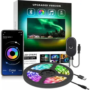 LED Lights for TV, 6.56ft TV LED Backlight for 24-30 Inch, RGB LED Strip Lights Behind TV, APP Remote Control Music Sync TV Led Lights for Bedroom