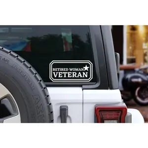 Retired Woman Veteran Car Decal, Military Women, Vinyl Decal, Bumper Sticker, Women Veteran, Veteran Gift, Army Veteran, Laptop Decal