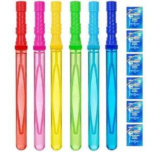 JOYIN 14.6’’ Big Bubble Wands for Kids, 6 PCS Bubble Wand with Refill Solution for Summer Toy Party Favor, Outdoors Toy Activity, Easter Basket Stuffers, Birthday Gift