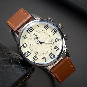 Minimalist Business Casual Watch, Retro Digital Dial & Leather Strap for Men, Ideal for Students and Professionals - Great Gift Idea
