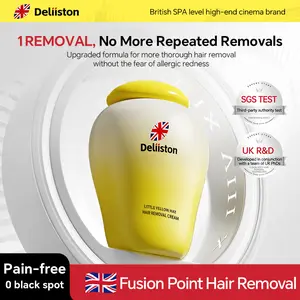 Deliiston  Sensitive Skin Hair Removal Cream for Women Painless Bikini Gel Dermatologically Tested for Legs Arms Underarms Springtok 150g