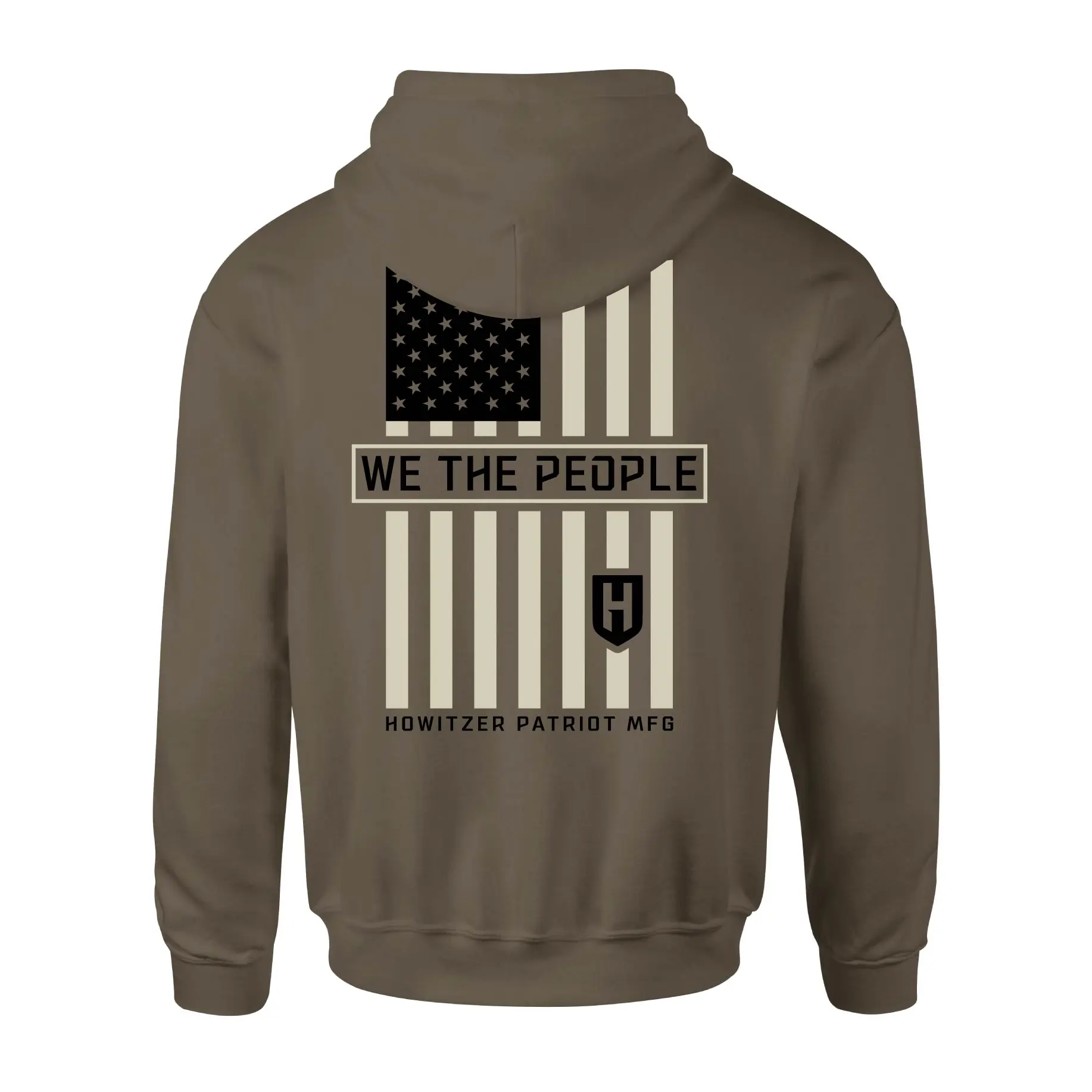 HOWITZER Men's We The People Pullover Hoodie, Athletic Fit Cotton-Blend Fleece Top with Flag Graphic for Work, Reinforced, Authentic Howitzer Label, Badge, Fitted, Long Sleeve, Casual, Stripes, Hooded Neck