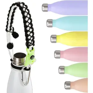 Paracord Handle for  Cola-Shaped Water Bottle Carrier, Functional Water Bottle Strap Compatible with MIRA, Fit SWELL Narrow Mouth Bottles 12oz, 17oz and 25 oz