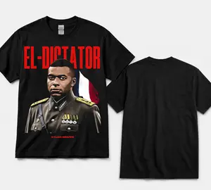 Kylian Mbappé Graphic T-Shirt, France Football Streetwear Tee, Vintage Soccer Shirt, El Dictator Graphic Tee, Gildan 5000 Heavy Cotton