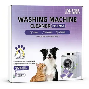 Washing Machine Cleaner Tablets for Pet Owners PRO MAX, Large Enzymatic Deep Cleaning Remove for  &  Hair, Odor, , Compatible with HE, Top & Front Load