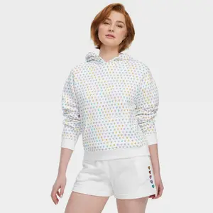 Women's Disco Hearts Wave Hoodie Pink/Lavender/Teal - Project Bunny