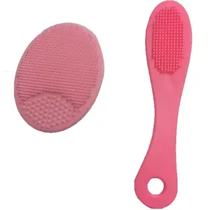 2/8 Blue Face and Nose Brushes, Silicone Manual Exfoliating Brush, Waterproof Skin Friendly Facial Cleansing Tool, Face Scrubber, Facial Cleansing Instrument
