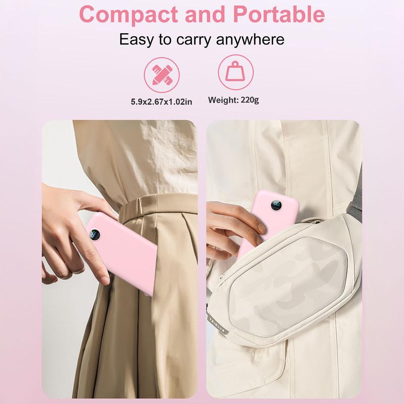 Diamuar Ultra-Thin 12,000mAh Power Bank with Built-in AC Plug & Cable, USB-C PD20W Fast Charging, LED Digital Display, Portable Charger for iPhone Androi