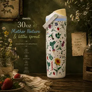 Owala FreeSip 30oz “Garden Nature” Limited Edition Leak-Proof Stainless Steel Water Bottle Gift for Mom Garden Lover Kitchen Aesthetic Cup