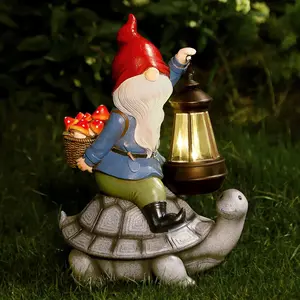 and Turtle Garden Decor, Large Outdoor Garden Sculptures & Statues, Outside Patio Yard Lawn Decorations, Housewarming for Women, Mom, Grandma with Solar Lantern