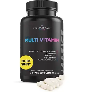 Methylated Multivitamin for Women & Men – With Alpha Lipoic Acid, B Vitamins, Iron, Zinc & Selenium for Energy, Metabolism & Immune Support (60 Capsules)