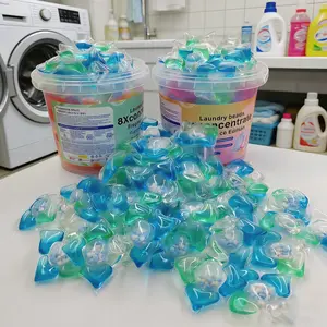 100g/200g Concentrated Five-In-One Laundry Pods, Fresh Simple Style, Deep Cleaning, Fabric Softening, Long-Lasting Scent, Home Washing Essential