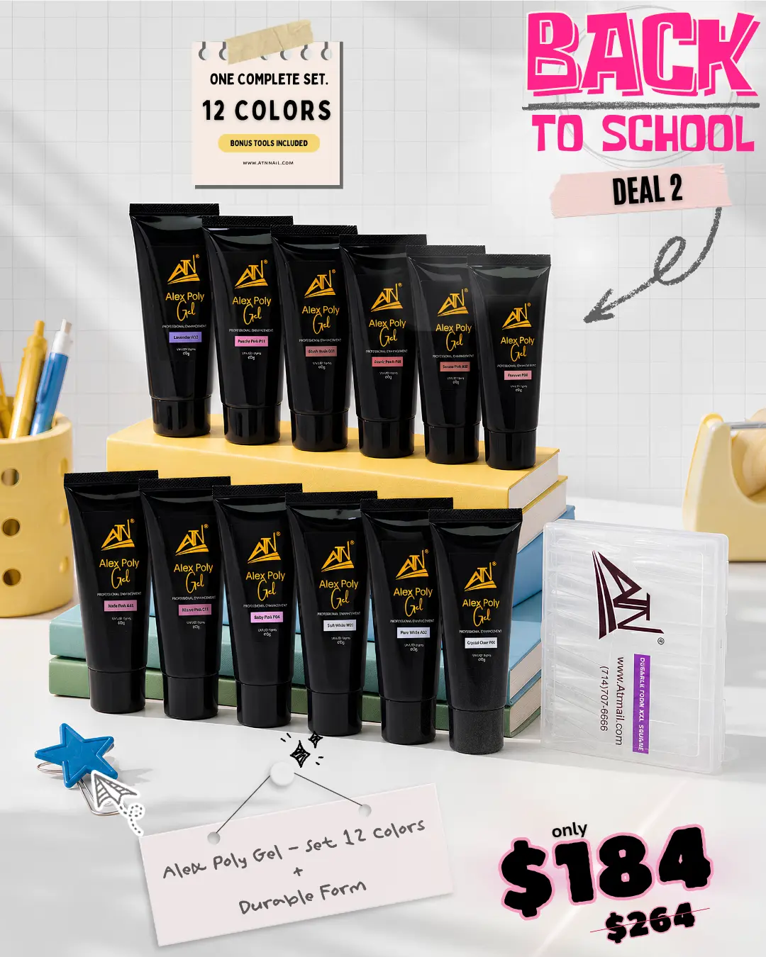 Deal 2 – Alex Poly Gel 12-Color Set with Durable Forms