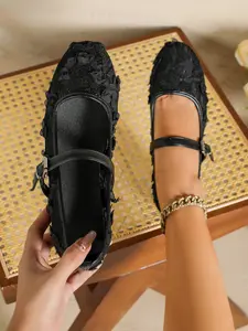 Women's Fall New Traditional Classic Classy Stylish Mary Jane Walking Shoes, Low Heel Soft Sole Square Toe Single Shoe, Versatile Commuter Footwear