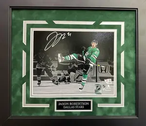 Jason Robertson Autographed Hand Signed Custom Framed 8x10 Dallas Stars Photo - Fanatics COA