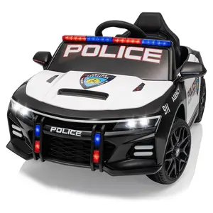 GARVEE 12V Police Ride-On Car with Remote Control, Flashing Lights, Megaphone, Alert Tones, Music, and Spring Suspension – Perfect Gift for Birthdays and Holidays