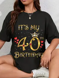 100% Cotton It's My 40th Birthday, 40 Years Old, 40th Birthday Queen T-Shirt
