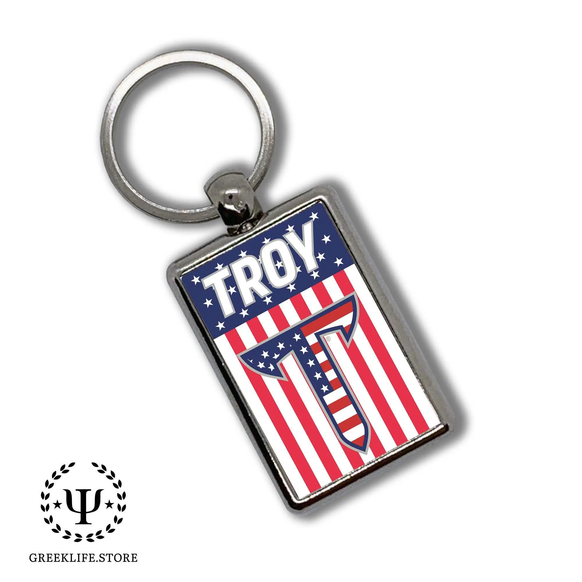 Troy University Keychain Rectangular