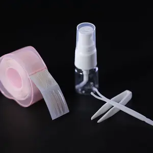 Water-Activated Eyelid Stickers, Invisible Mesh Lace Texture, Includes Dispenser Bottle and Plastic Tweezers, 1 Set, Makeup, Make Up Tools