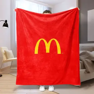 Mcdonald's Classic Golden Arches Flannel Blanket, Soft Warm Anti-Pilling, Ideal for Naps Camping Travel