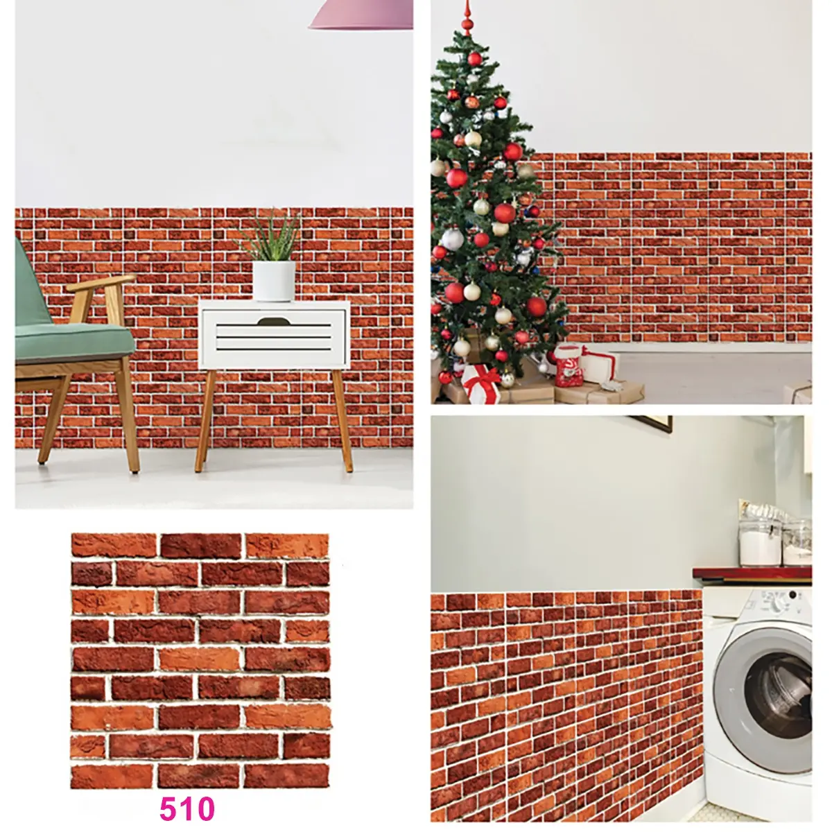 Aadesh Peel-and-Stick Wall Decals Retro-Style Wall Tile Stickers Interior Wall Decor Living Room TV Feature Wall Game Room Accents Office Makeovers Furniture and Wall Transformations Size: 11.81 inches × 11.81 inches