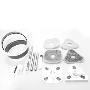 Round Folding Mop Bucket Gray Space Saving Collapsible Design Easy Maneuver Compact Storage for Apartment Dorm and Home Cleaning Multi Purpose Utility