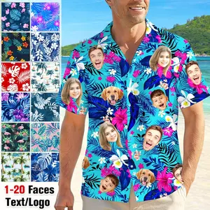 Custom Face Hawaiian Shirt, Personlized Photo Button-Up Shirts for Dad and Men