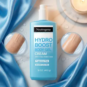 Neutrogena Hydro Boost Body Moisturizing Gel Cream with Hyaluronic Acid, Non-Greasy, Fast-Absorbing, Lightweight Hydrator for Normal to Dry Skin, Fragrance-Free, 16 oz