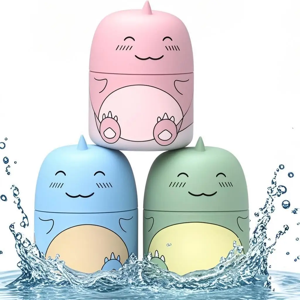 CloudMades Cute Dinosaur-Shaped Toilet Bowl Cleaner Bottle, Bathroom Toilet Tank Cleaner with Ocean, Jasmine, and Peach Scent,Three bottles can be use