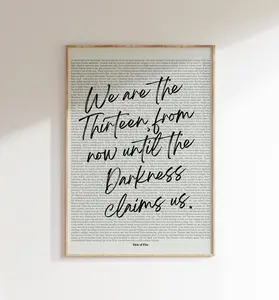 Throne of Glass Wall Art Print, Heir of Fire, Sarah J Maas, We Are The Thirteen, Book Lover Gifts