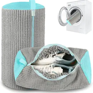 2-Pack Reusable Shoe Washing Bags, Durable Laundry Shoe Covers for Washer and Dryer, 360° Deep Cleaning, Suitable for All Shoes