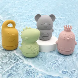 Silicone Bath Toy Set, Biteable Educational Shower Toys for Bathroom Play