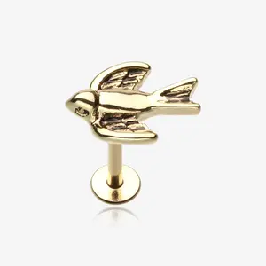 Golden Sparrow Top Steel Labret