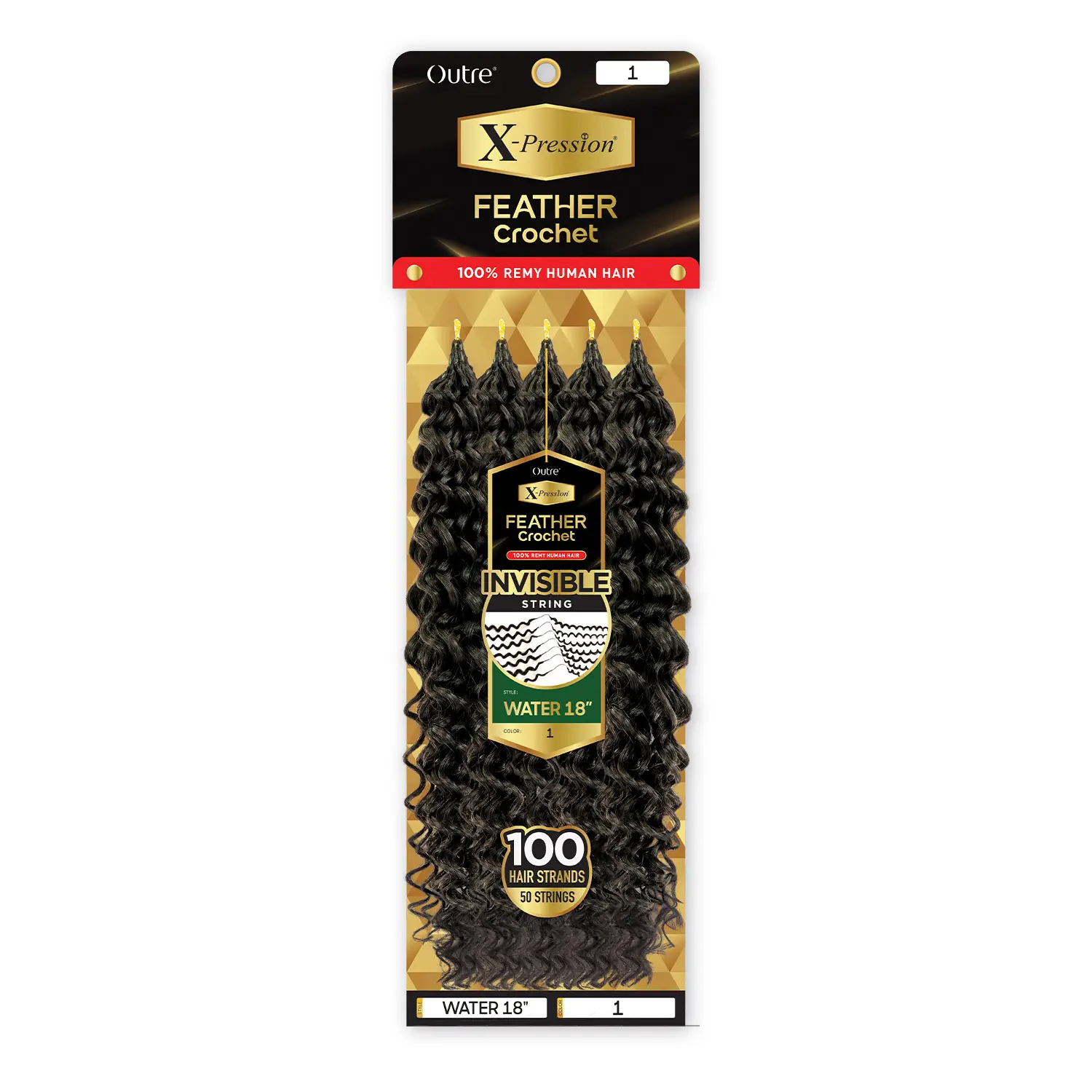 Outre Human Hair Crochet Braids X-Pression Feather Crochet Water 18"