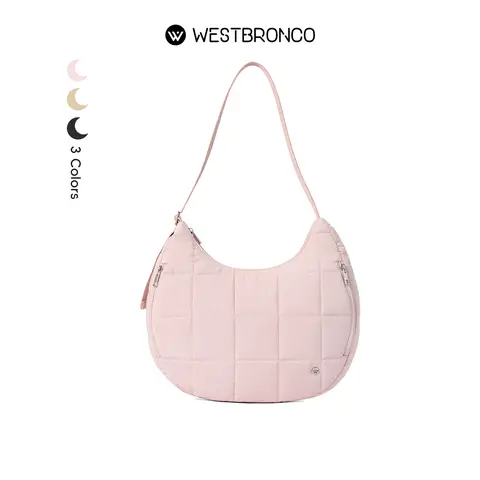 WESTBRONCO Backtoschool Puffer Tote Hobo Crescent Shoulder Bag Quilted Purse Bags Women Gym Bags Handbag Adjustable Strap Diaper Bag gift for her