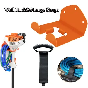 Heavy-Duty Steel Weed Trimmer Wall Rack, with Storage Straps, Yard Tool Rack, Organize Your Garage with Metal Tool Storage, Ideal for Lawn Mower and Hedge Timmel