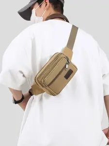 Men's Chest Pack 2026 New Design, All-Season Suitable Bum Bag, Casual Plain Style Waistpack for Daily Use & Sports Wear