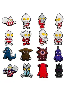 16-Piece Superhero Cartoon PVC Shoe Charms Set, DIY Decoration Accessories for Kids' Shoes & Sandals, Perfect Gift for Christmas Parties