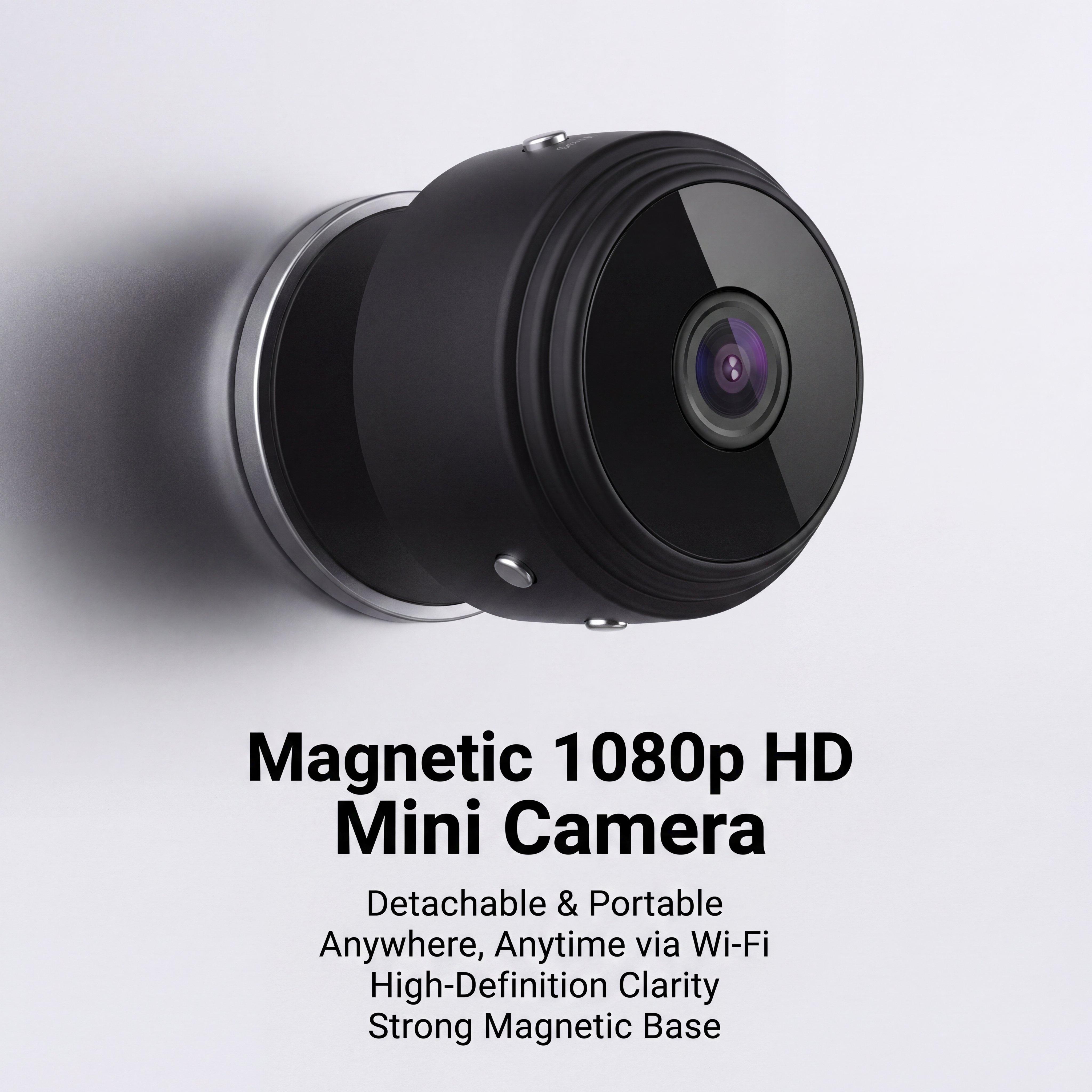 1080P Magnetic Mini Camera | Camera Uses 2.4G WiFi for Live Viewing, Night Vision, SD Card Recording, Portable for Travel, Kids & Daily Use + Free Stand