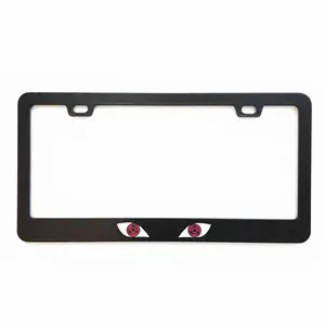 Anime Eyes Black Stainless Steel License Plate Frame | Red Sharingan Inspired Rust-Proof Car Decor