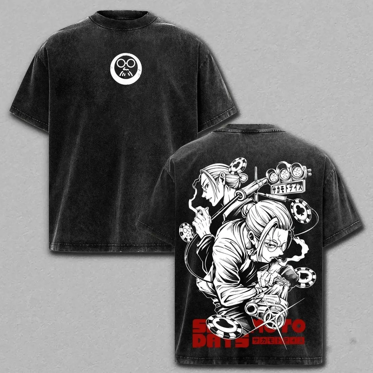 Sakamoto T-Shirt – Sakamoto Days Vintage Washed Oversized Graphic Tee, Streetwear Casual, Heavy Cotton Unisex Top, Legendary Hitman Shirt, Gift for Anime Fans 88R