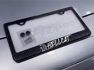 HELLCAT License Plate Frame 100% Real Carbon Fiber