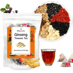 Chalendar Official Ginseng Seven Treasure Formula Tea Combination Red Date Wolfberry Men's Mulberry Herbal Formula Tea 20/40/60 bags Beverage